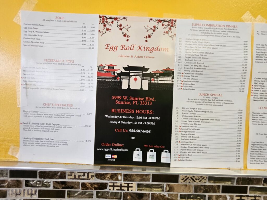 Egg Roll Kingdom Menu 4